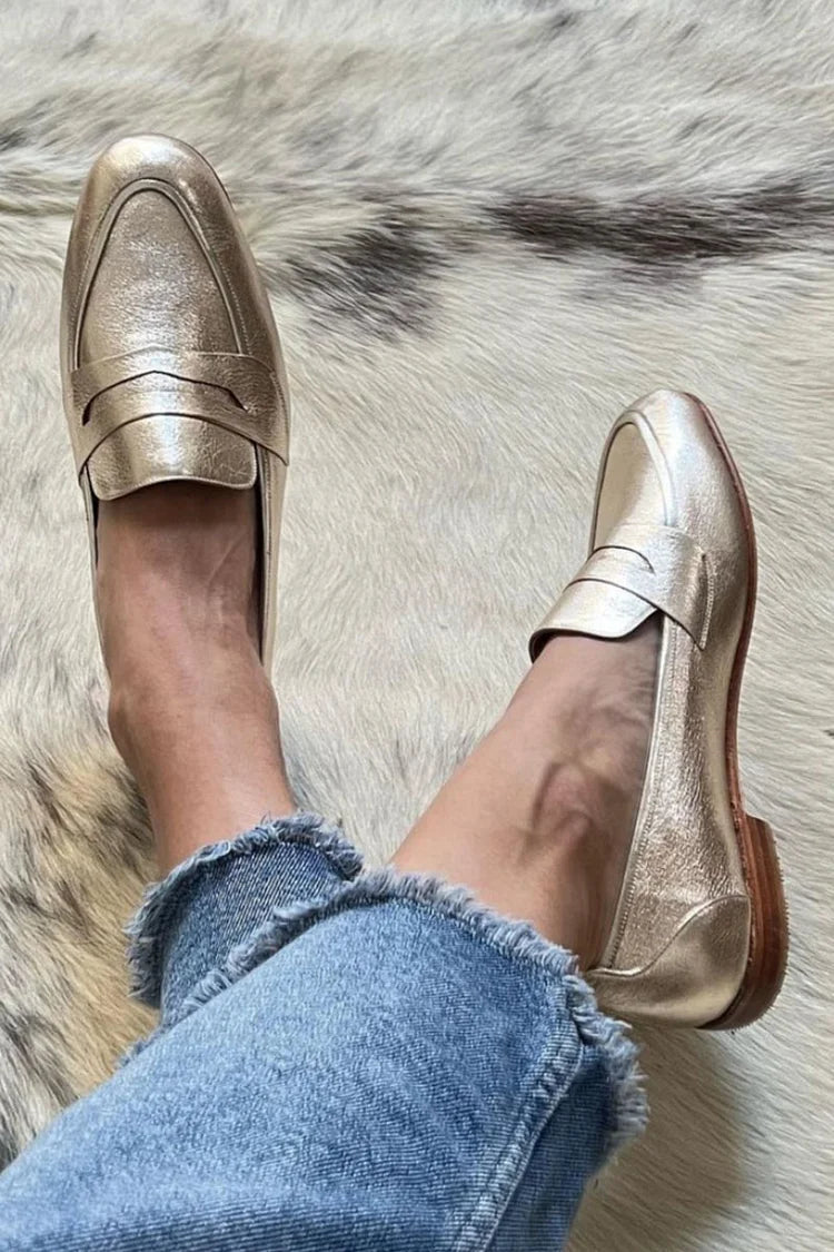 Women's Slip On Loafers Leather Greta - Vonnera
