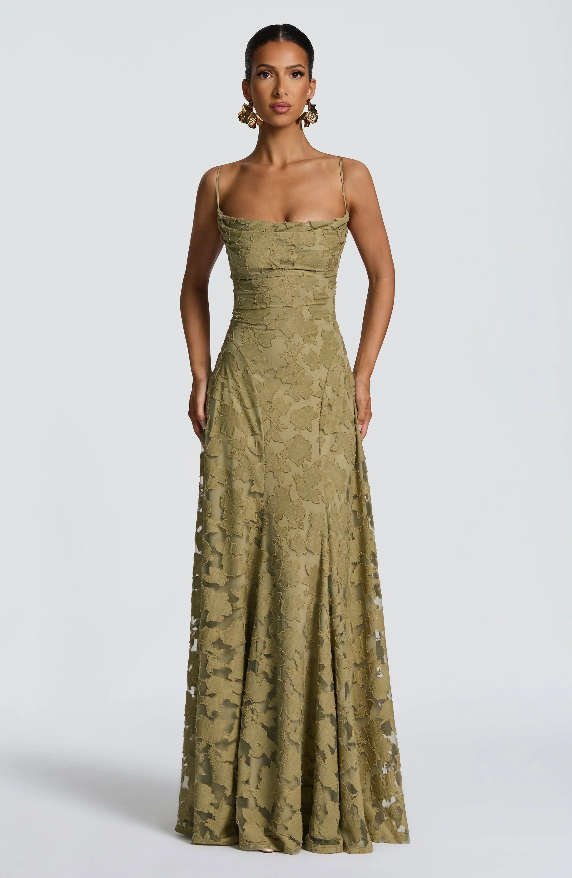 Image of Greta | Women's Spaghetti Strap A-Line Maxi Dress