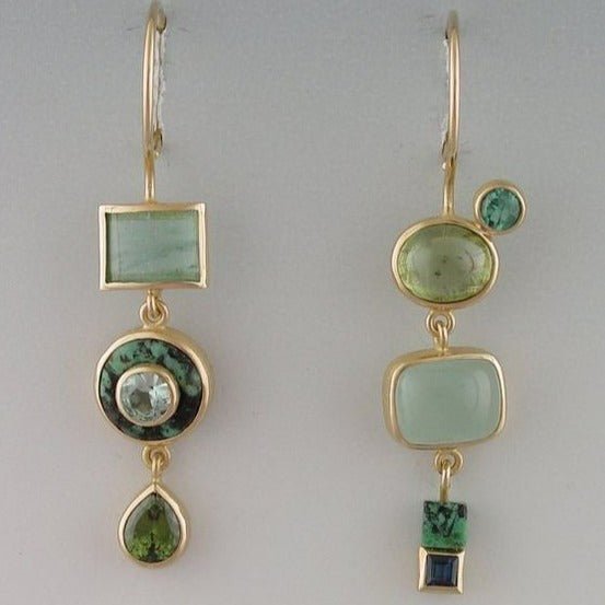 Vintage Green Glass Earrings - Vonnera