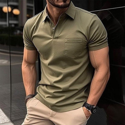 Men's Polo Shirt Cotton Short Sleeve Navy