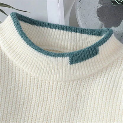 Men's Patchwork Polyester Sweater