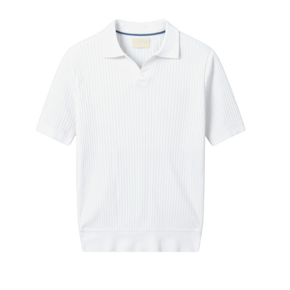 Men's Short Sleeve Polo Shirt Ribbed Cotton - Vonnera