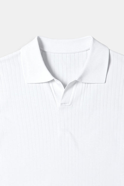 Image of Guy | Men's Ribbed Short Sleeve Polo Shirt