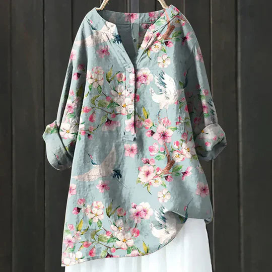 Women's Floral Blouse Loose Fit - Vonnera