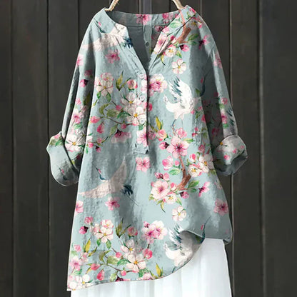 Women's Floral Blouse Loose Fit - Vonnera
