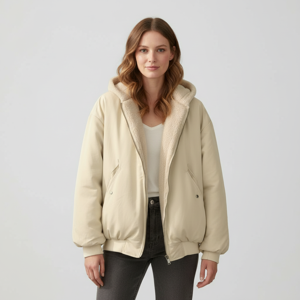 Women's Hooded Bomber Jacket - Vonnera