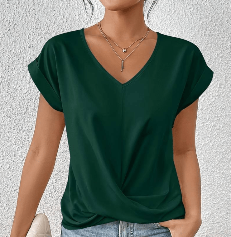 Women's V-Neck Short Sleeve Twist - Vonnera
