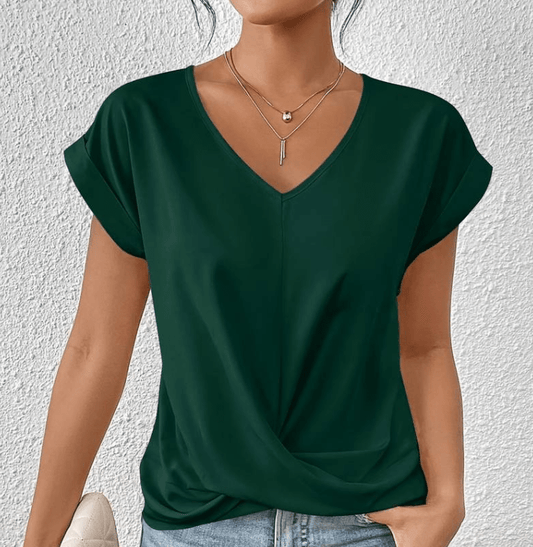 Women's V-Neck Short Sleeve Twist - Vonnera