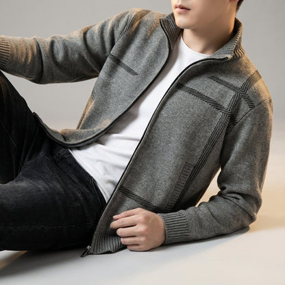 Men's Full Zip Casual Jacket Stand Collar - VibreMode