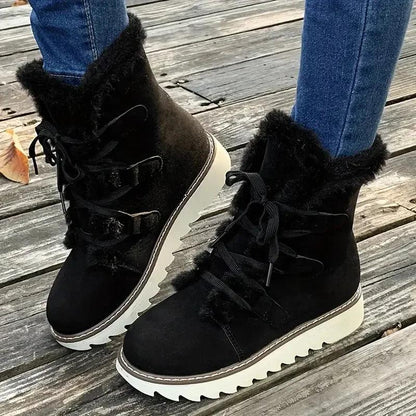Women's Flat Boots Textured Padded Collar