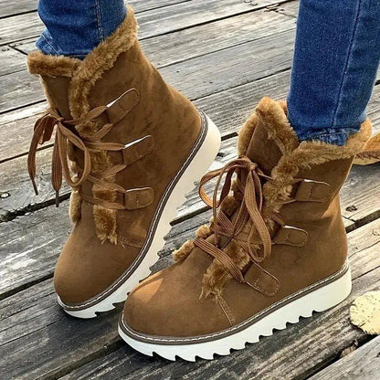 Women's Flat Boots Textured Padded Collar