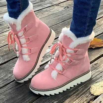 Women's Flat Boots Textured Padded Collar