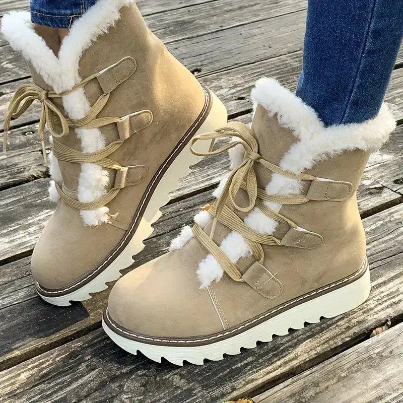 Women's Lace Up Boots Elevated Sole - Vonnera
