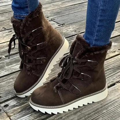 Women's Flat Boots Textured Padded Collar
