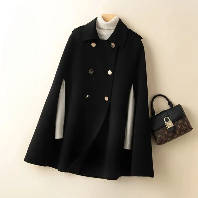 Womens Wool Batwing Coat - Vonnera
