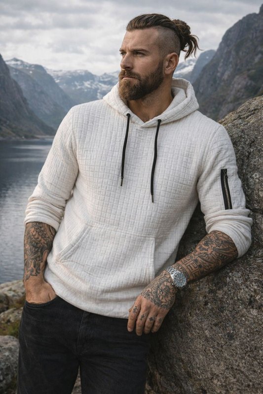 Men's Hooded Long Sleeve Hoodie - Vonnera
