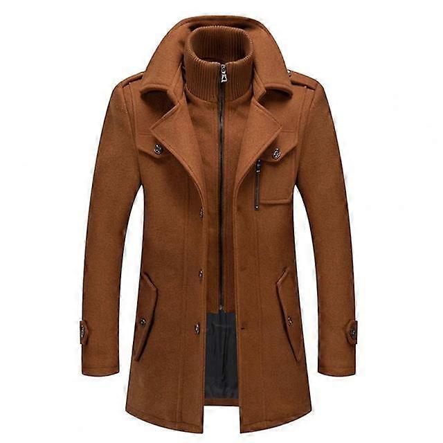 Men's Winter Coat Zip Up Button Detail