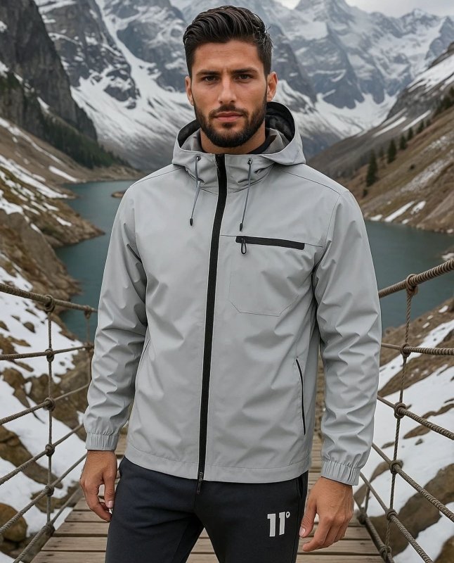 Men's Zip-Up Jacket Detachable Hood - Vonnera