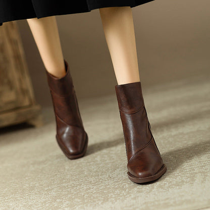 Image of Heather | Women's Block Heel Square Toe Ankle Boots