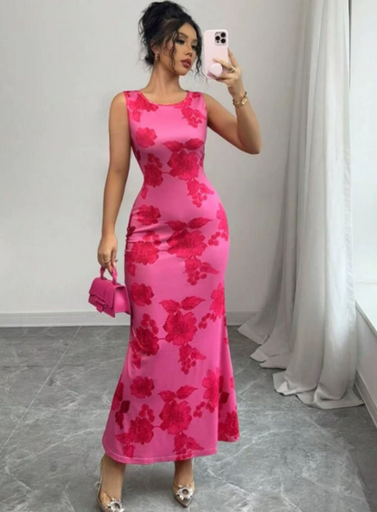 Women's Sleeveless Bodycon Midi Dress - Vonnera