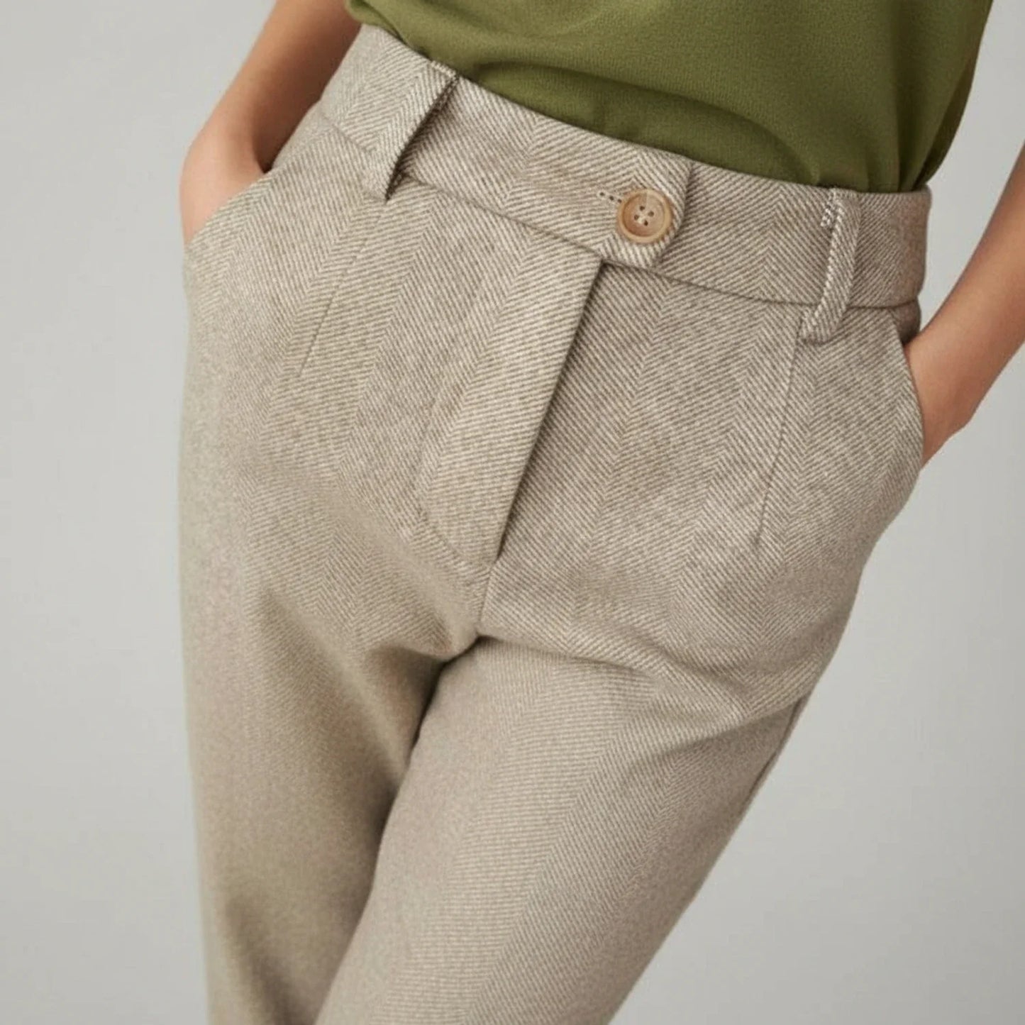 Men's Herringbone Straight Leg Dress Pants
