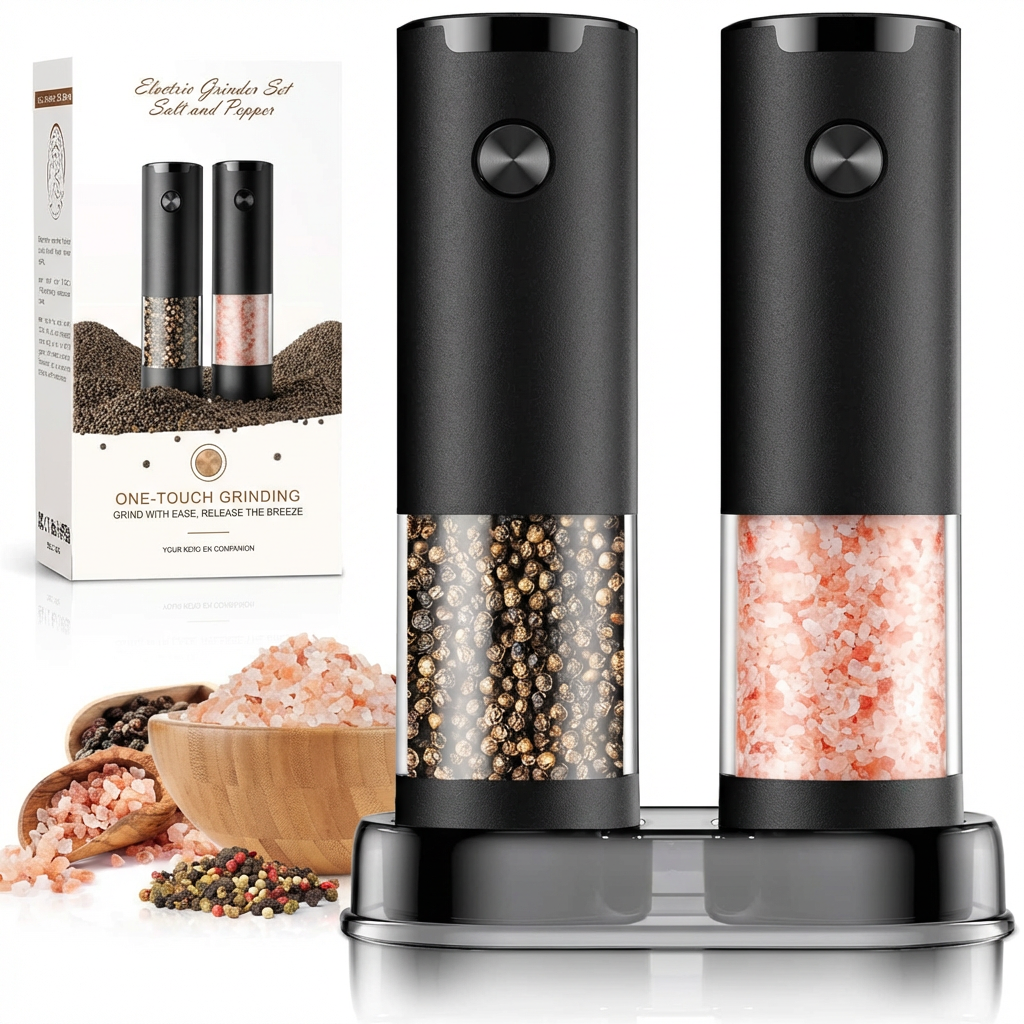 Electric Salt Pepper Grinder Set - Vonnera