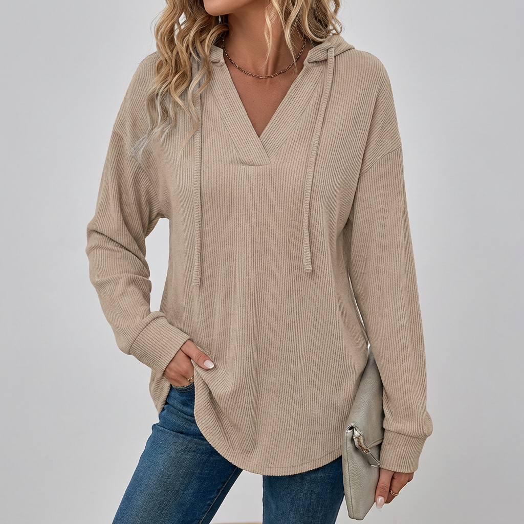 Oversized V-Neck Hoodie