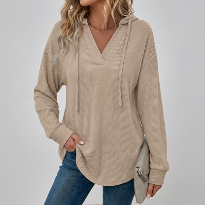 Oversized V-Neck Hoodie