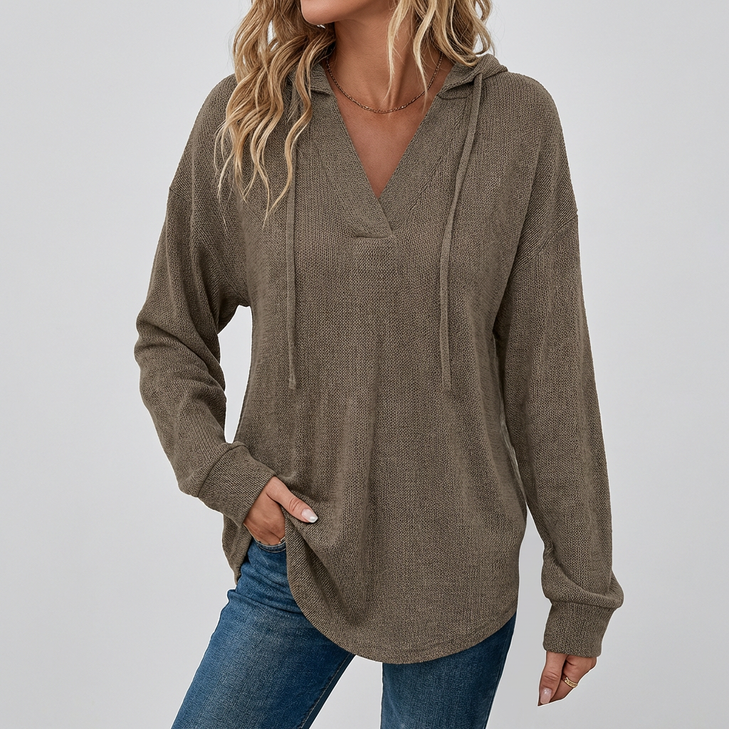 Oversized V-Neck Hoodie
