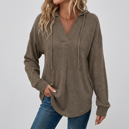 Oversized V-Neck Hoodie