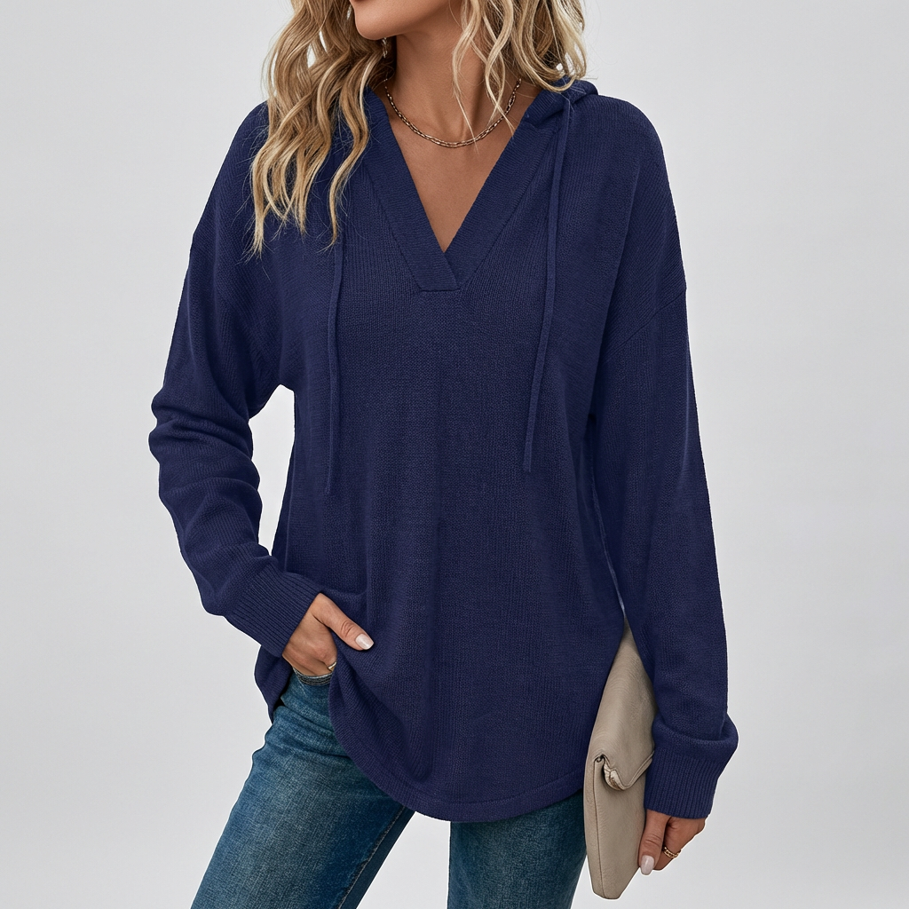 Oversized V-Neck Hoodie