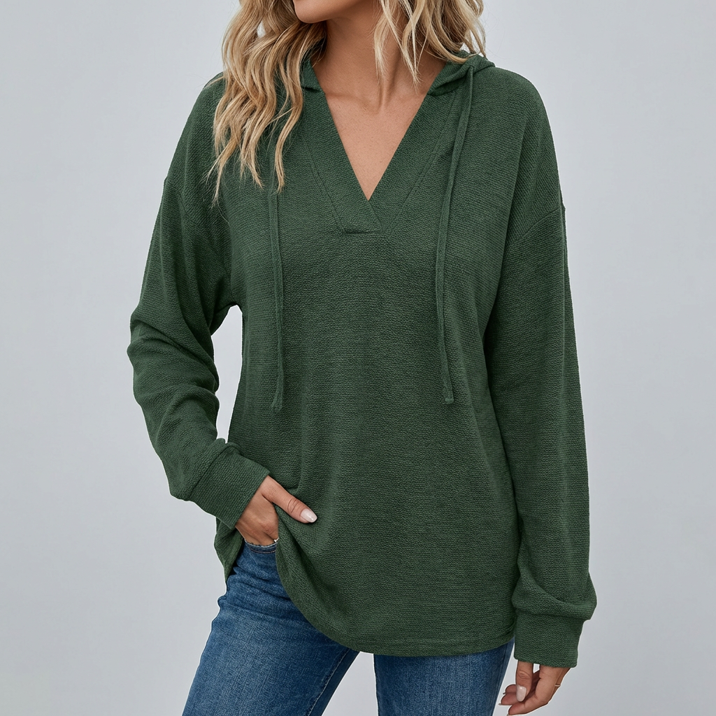 Oversized V-Neck Hoodie