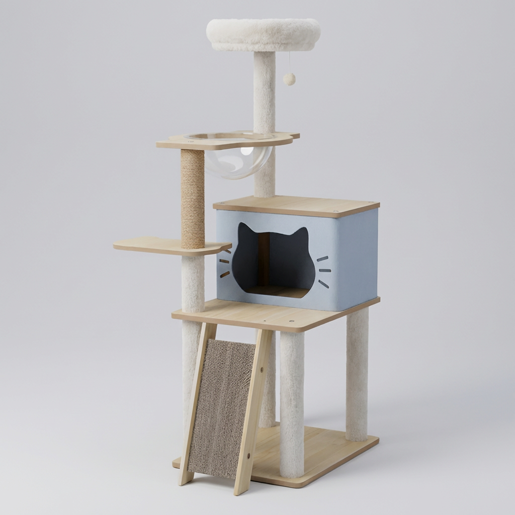 Cat Tree Tower Wooden Multi-Level - Vonnera