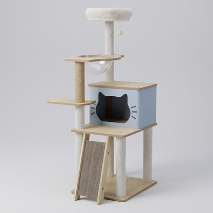 Cat Tree Tower Wooden Multi-Level - Vonnera