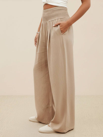 Dune | Women's High Waist Wide Leg Pants Smocked Waistband