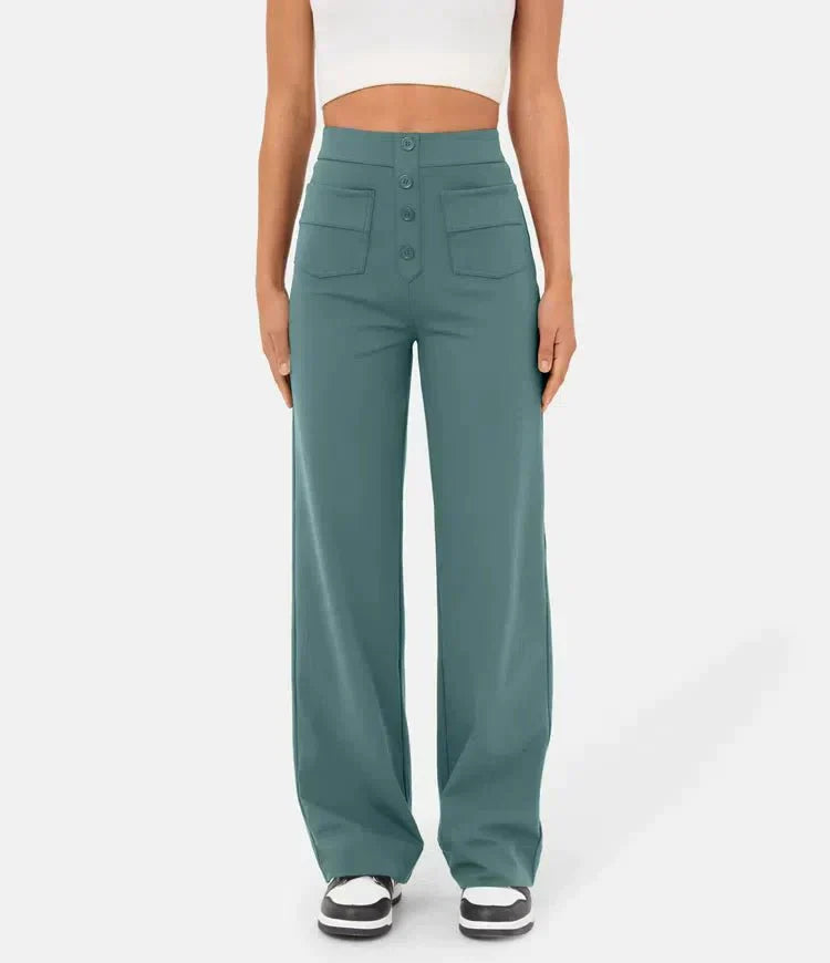 Women's Straight Leg Elastic Pants High Waist Casual - Vonnera