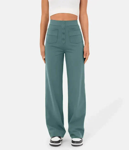 Women's Straight Leg Elastic Pants High Waist Casual - Vonnera