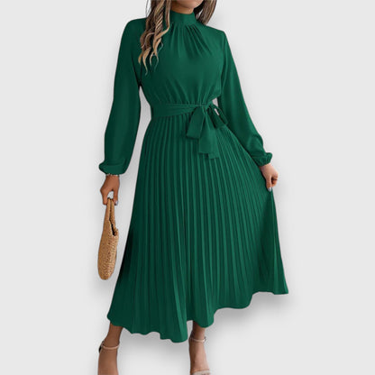 Women's Pleated Dress Tie Waist