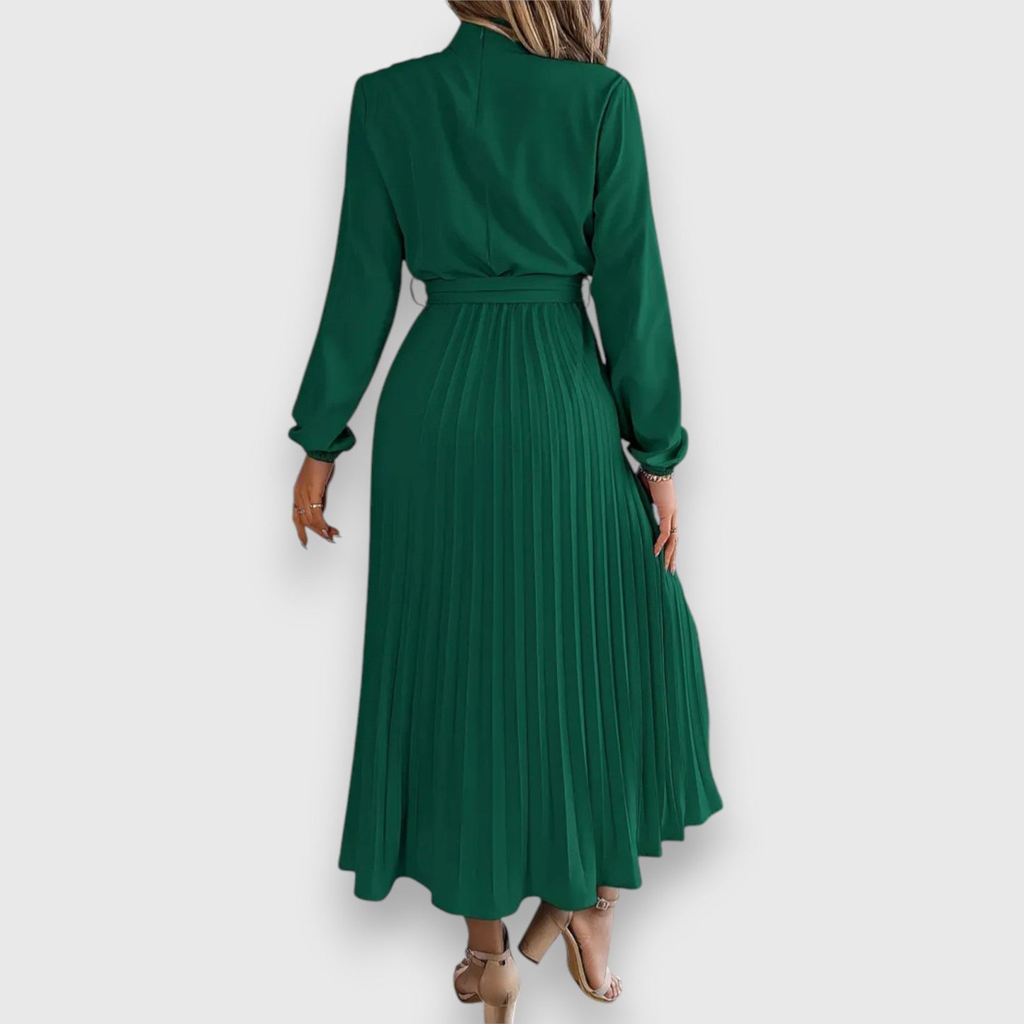 Women's Pleated Dress Tie Waist