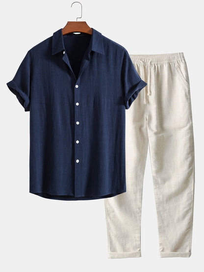 Image of Holden | Men's Grandad Collar Button-Down Shirt
