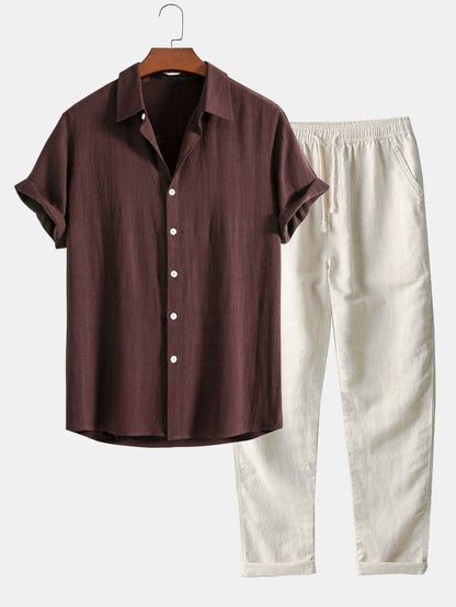 Image of Holden | Men's Grandad Collar Button-Down Shirt