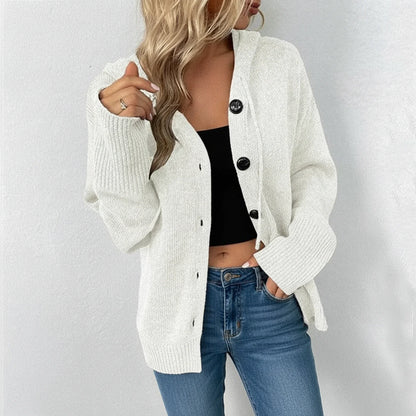 Women's Hooded Knit Cardigan Sweater