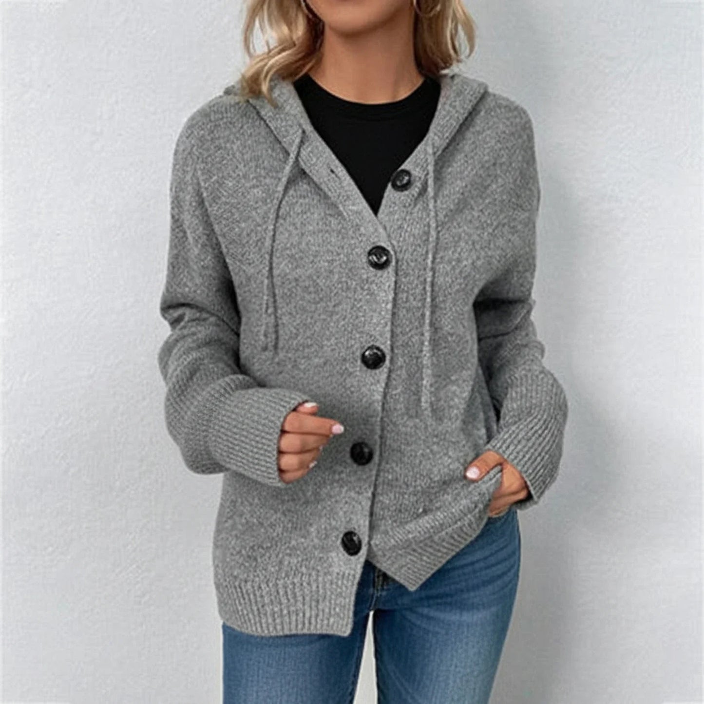 Women's Hooded Knit Cardigan Sweater - Vonnera