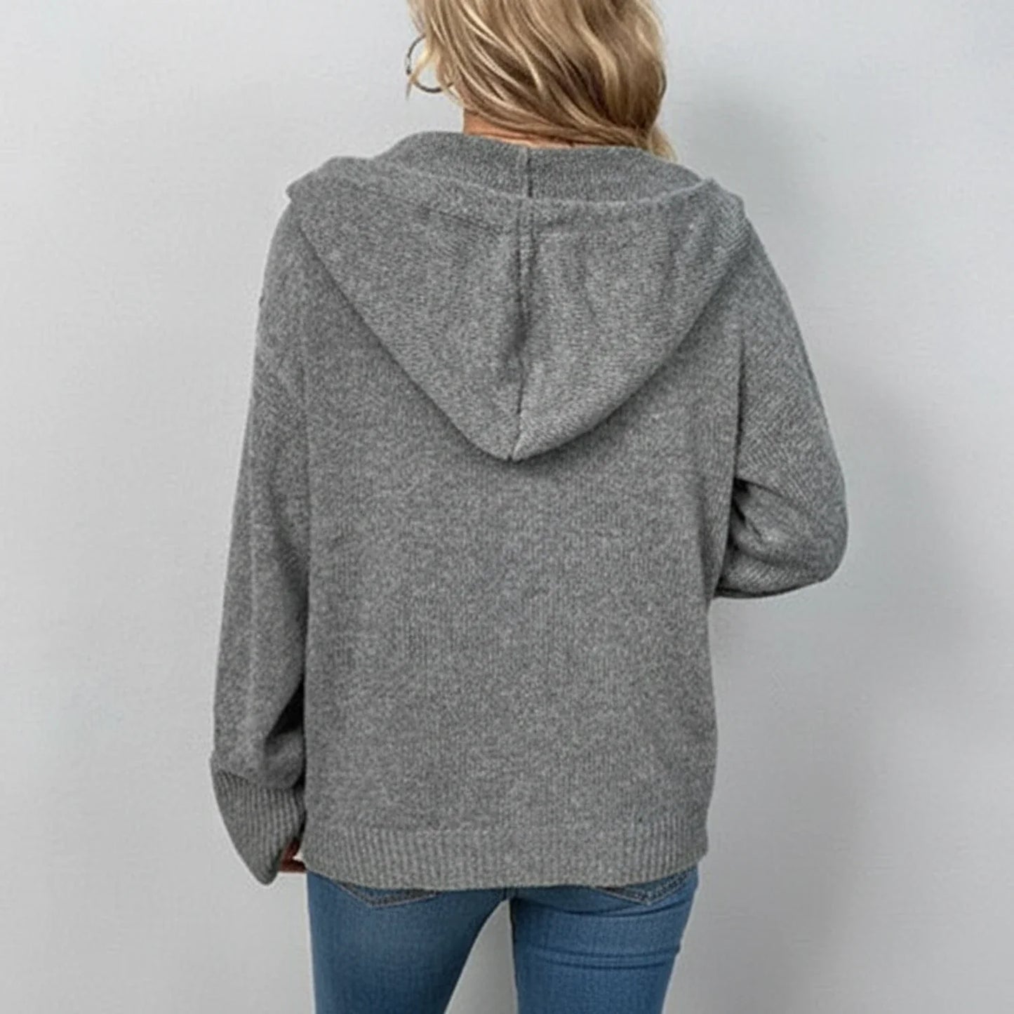 Women's Hooded Knit Cardigan Sweater