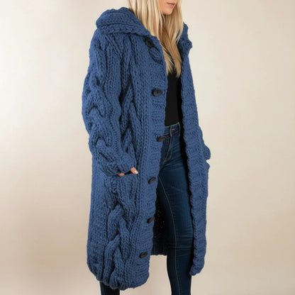 Women's Hooded Long Cardigan Winter Coat - Vonnera