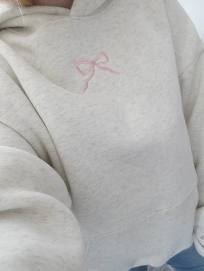 Stylish Hoodie with Elegant Bow Detail