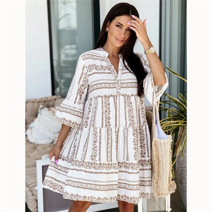 Soof – Breezy V-Neck Kaftan Mini Dress