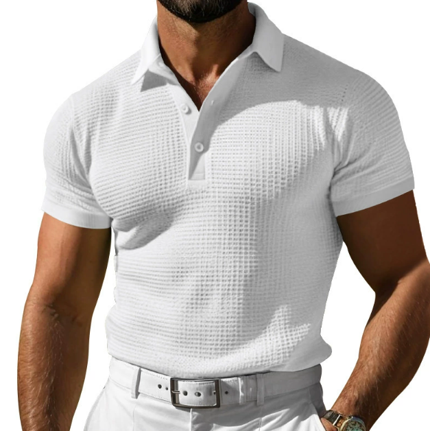 Mens Knit Polo Shirt Vintage Style Cotton