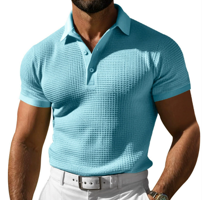 Mens Knit Polo Shirt Vintage Style Cotton
