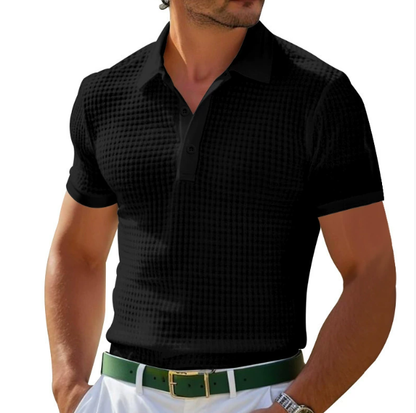 Mens Knit Polo Shirt Vintage Style Cotton